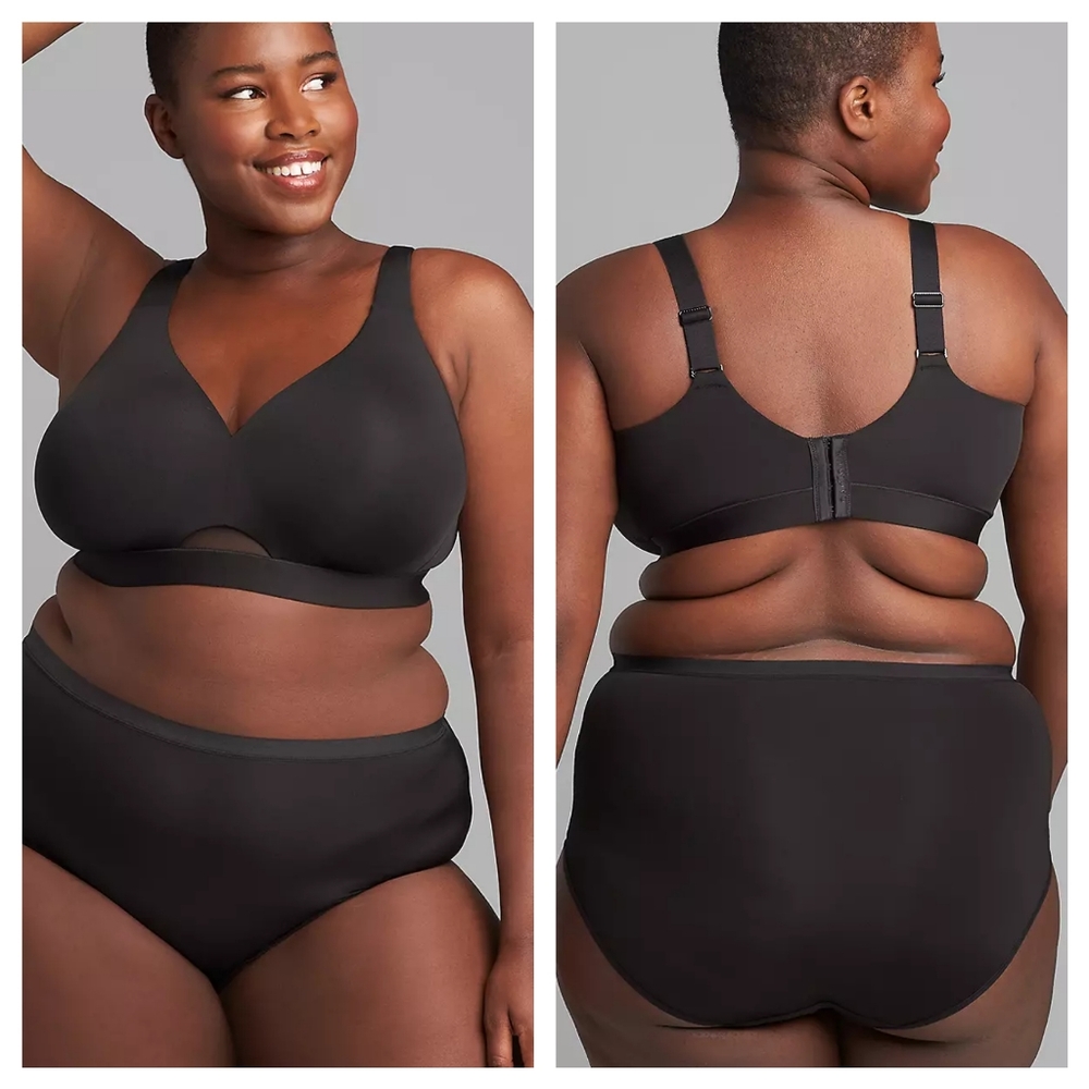 Lane Bryant Cacique Comfort Bliss Lightly Lined No Wire Bra Black 38H NWOT